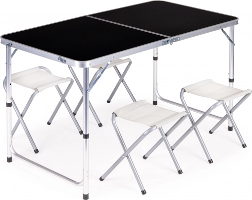 Ensemble de camping pliable avec table et quatre chaises