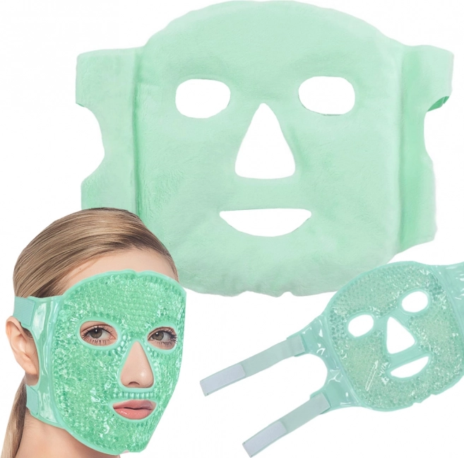 Masque facial en gel rafraîchissant et chauffant – compresse relaxante pour les yeux – Vert