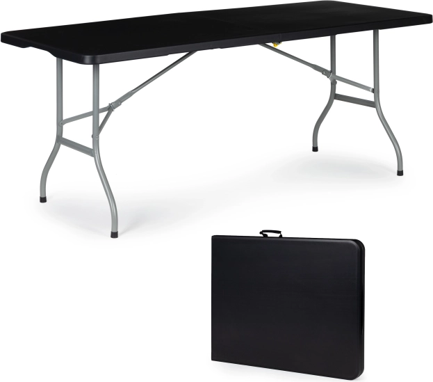 Table de jardin pliante de restauration 180 cm - noire