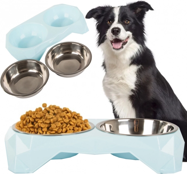 Double gamelle pour chiens et chats 350 ml x 2