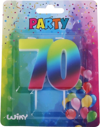 Bougie d'anniversaire Arc-en-ciel 70