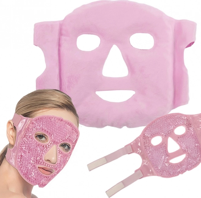 Masque facial en gel rafraîchissant et chauffant – compresse relaxante pour les yeux – Rose