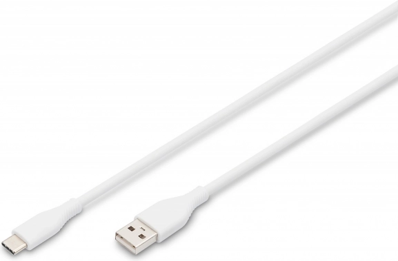 Câble en silicone USB-A - USB-C 60W 1 m Blanc