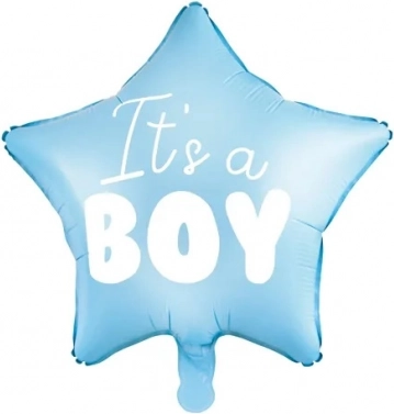 Ballon en aluminium étoile "C'est un garçon" bleu 48 cm