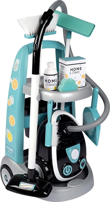 Chariot de ménage pour enfants avec aspirateur SMOBY