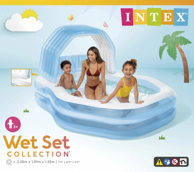 Piscine familiale gonflable avec toit