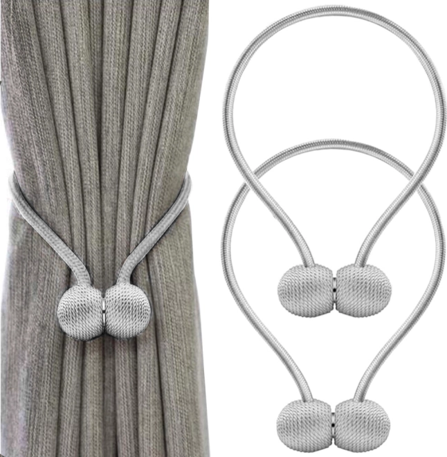 Clips magnétiques décoratifs pour rideaux – Šedá