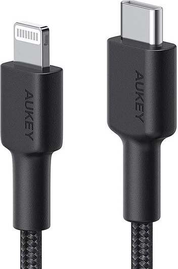 Câble Lightning-USB C en nylon noir 2m