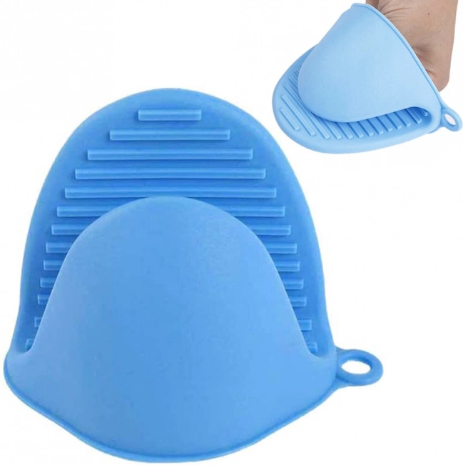Manique de cuisine en silicone bleue