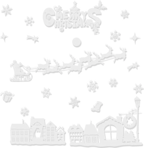 autocollants de Noël pour fenêtres en PVC – décorations sans colle pour le verre
