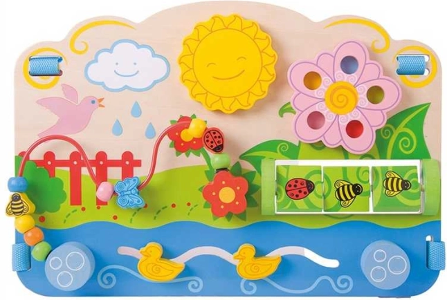 Bigjigs Baby planche d’activités en bois Fleurs
