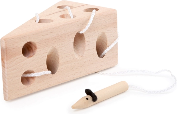 Fromage en bois à enfiler avec petite souris – Small Foot
