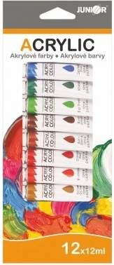 Peintures acryliques 12×12 ml en boîte