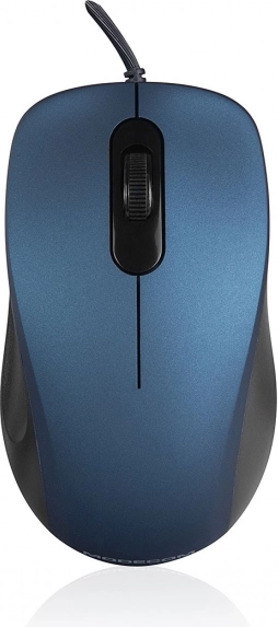 Souris optique filaire silencieuse bleue