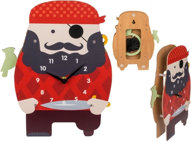 Horloge murale en forme de pirate