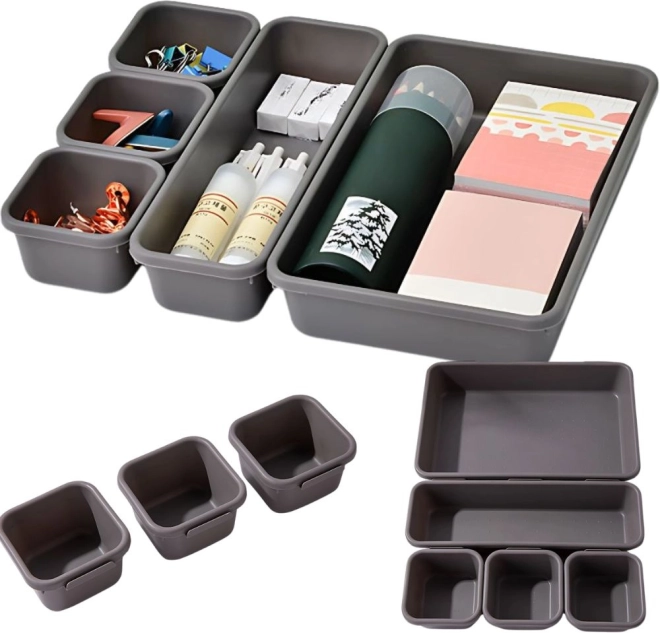 Ensemble d'organisateurs en plastique pour tiroirs 8 pcs