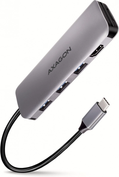 Hub multiport 3x USB-A + HDMI + SD/microSD, USB‑C 3.2 Gen1, câble USB‑C 20 cm