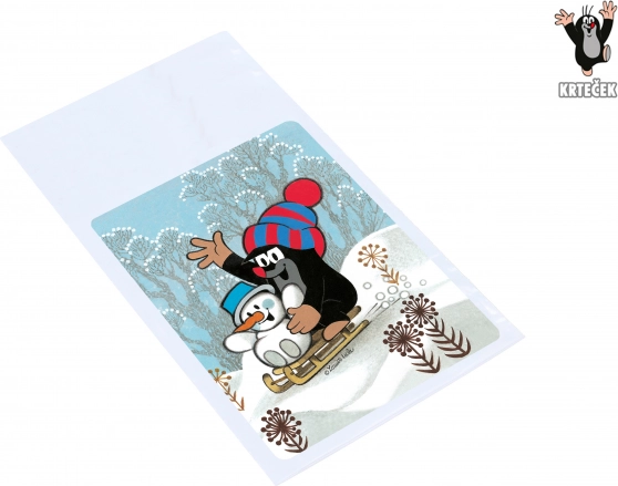 Sac cadeau Krtek de Noël 21 × 40 × 8,5 cm
