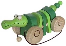 Crocodile en bois à tirer pour enfants