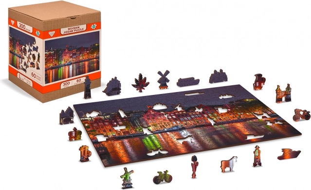 Puzzle en bois Amsterdam de Nuit