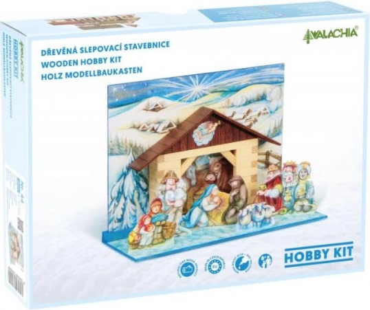 Maquette en bois à coller Crèche de Noël