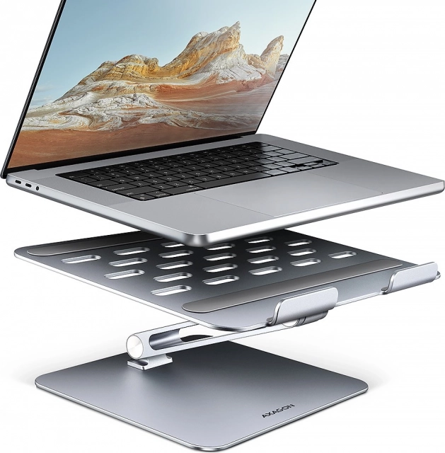 Support pour ordinateur portable AXAGON STND-LQ en aluminium, 10-16", angle réglable