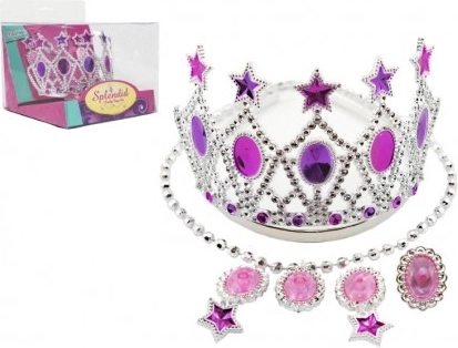 Coffret beauté avec couronne, boucles d’oreilles et collier pour princesses