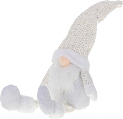 Lutin de Noël avec longue barbe blanche 47 cm