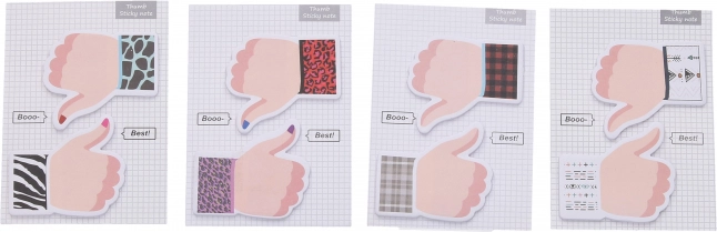 Bloc-notes autocollant en forme de main 7,3 × 10 cm, 4 variantes