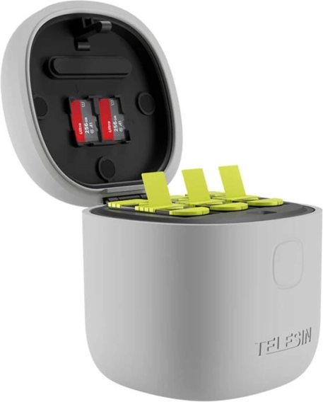 Chargeur Telesin Allin Box pour trois batteries + 3 batteries pour GoPro Hero 12/11/10/9 (jaune)