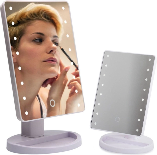 Miroir cosmétique éclairé avec 16 LED
