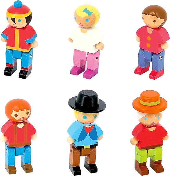Figurines en bois Jeujura pour jeux de construction 6 pcs
