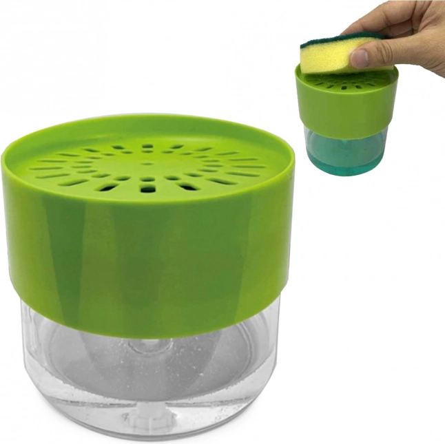 Distributeur de savon liquide avec éponge