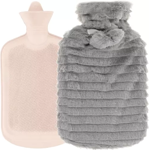 Bouillotte en caoutchouc avec housse en peluche 2 l