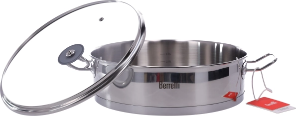 Casserole en acier inoxydable avec couvercle Gemini Berretti, 28 cm