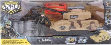 Ensemble militaire avec char pour enfants