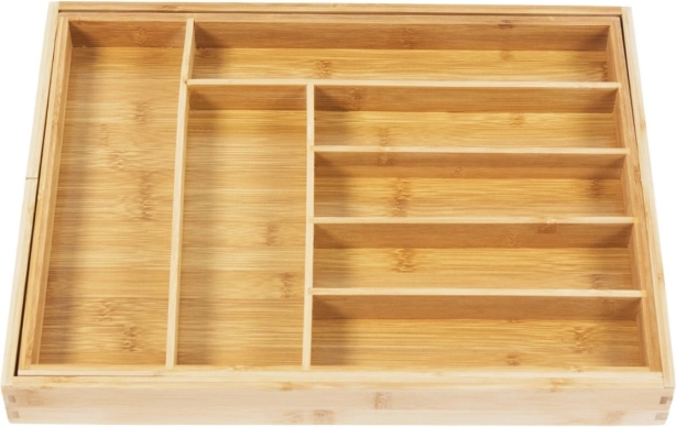Organisateur extensible en bambou pour couverts