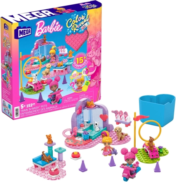 Coffret de construction MEGA Barbie Color Reveal - Entraînement et soins des animaux