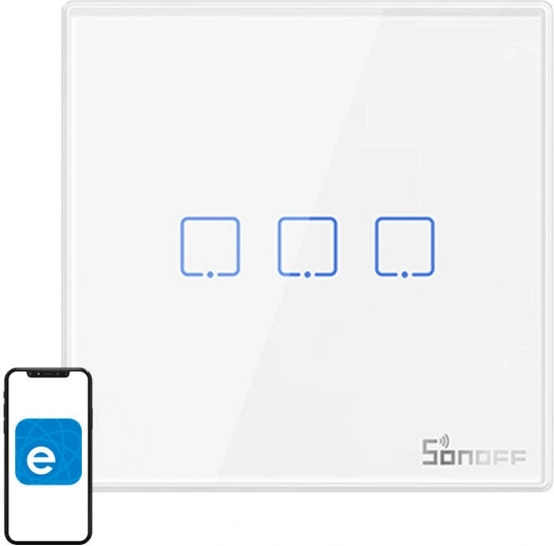 Interrupteur mural intelligent Sonoff T2EU3C-RF 3 canaux