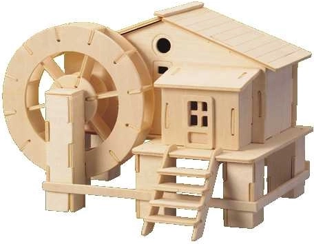 Puzzle 3D en bois Moulin à eau