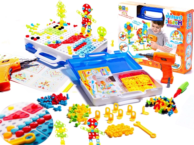 Set de mosaïque créative avec perceuse dans une mallette - 237 pièces