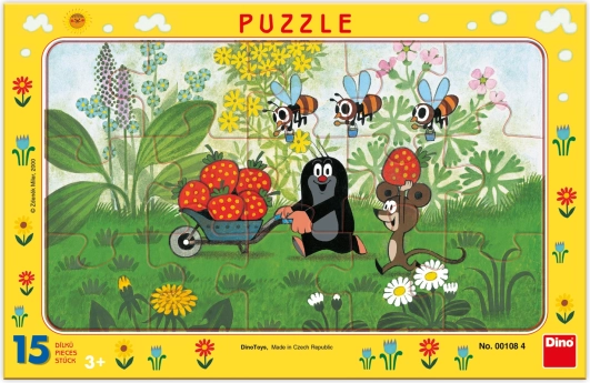 Dino puzzle en papier La Petite Taupe en excursion 15 pièces