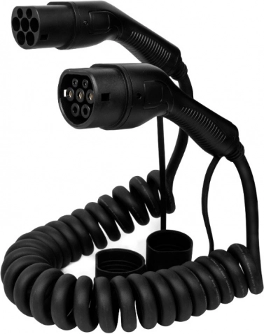 Câble de recharge en spirale pour véhicules électriques Type 2 - 5M