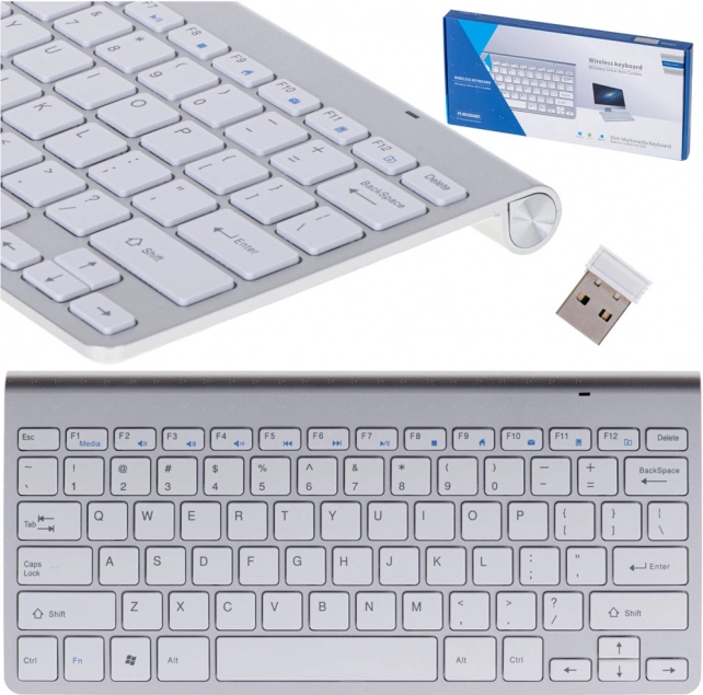 Clavier sans fil pour Smart TV, argenté