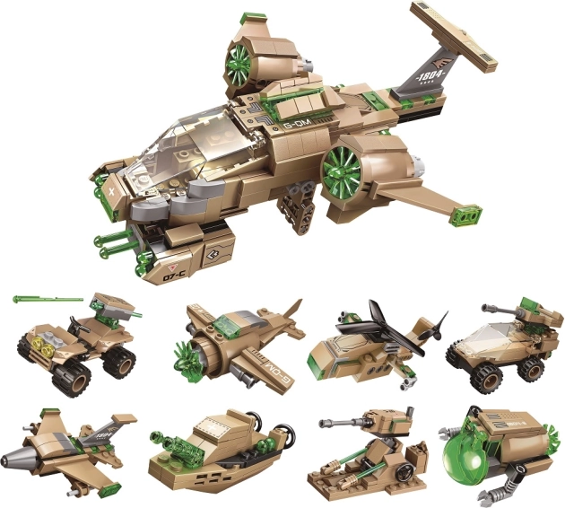 Qman avion d’attaque kit de construction 8-en-1