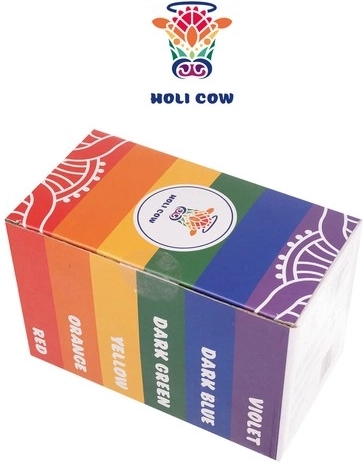 Poudre colorée HOLI COW – lot de 6×100 g