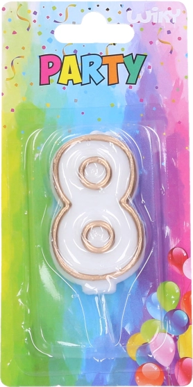 Bougie de fête numéro 8 - dorée