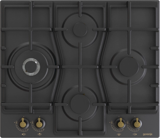 Plaque de cuisson à gaz avec brûleurs à gauche et à droite
