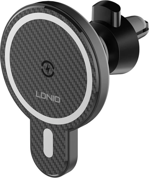 Support voiture LDNIO avec chargeur à induction 15W et anneau métallique
