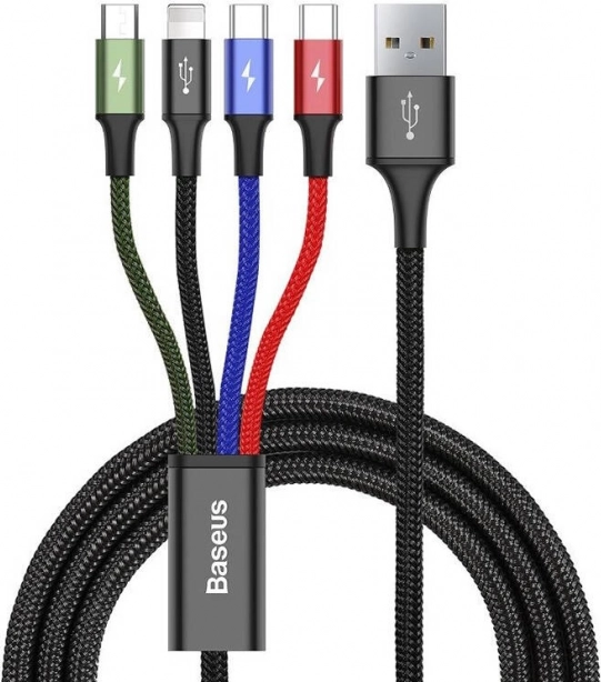 Baseus câble de chargement multiple 4en1 avec USB-C, Lightning et micro USB
